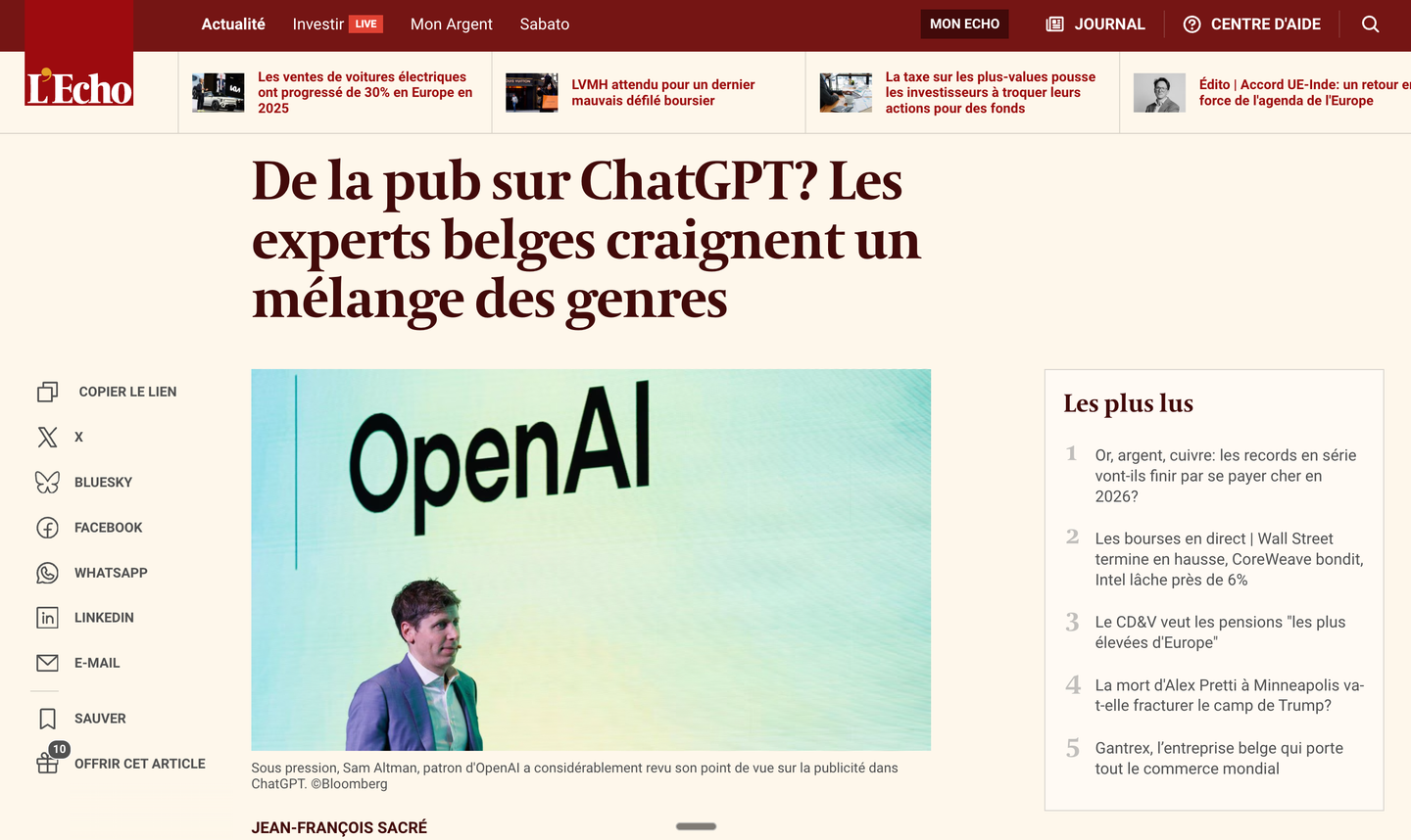 OpenAI va introduire de la pub dans ChatGPT